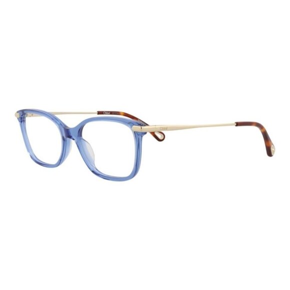 Chloé Womens Square/Rectangle Blue Gold Transparent Fashion Designer Eyewear - Picture 1 of 4